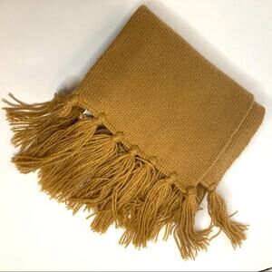 Vintage Camel Colored Tassel Scarf